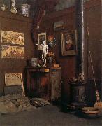 Gustave Caillebotte The Studio having fireplace oil painting